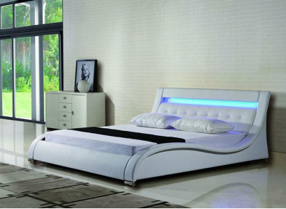 Bett Betten Polster Doppel Ehe Hotel Luxus Leder Deko Moderne Designer